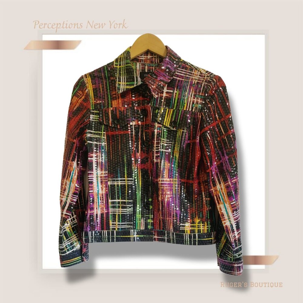 🌿Dazzling Perceptions New York Vintage Sequin Jacket - Size 6 Boho Chic Glam - Picture 3 of 10